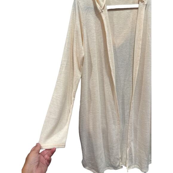 Perfect Peach Women Open Front Hooded Cardigan Sweater Size XL Light Peach NWOT - Picture 5 of 10